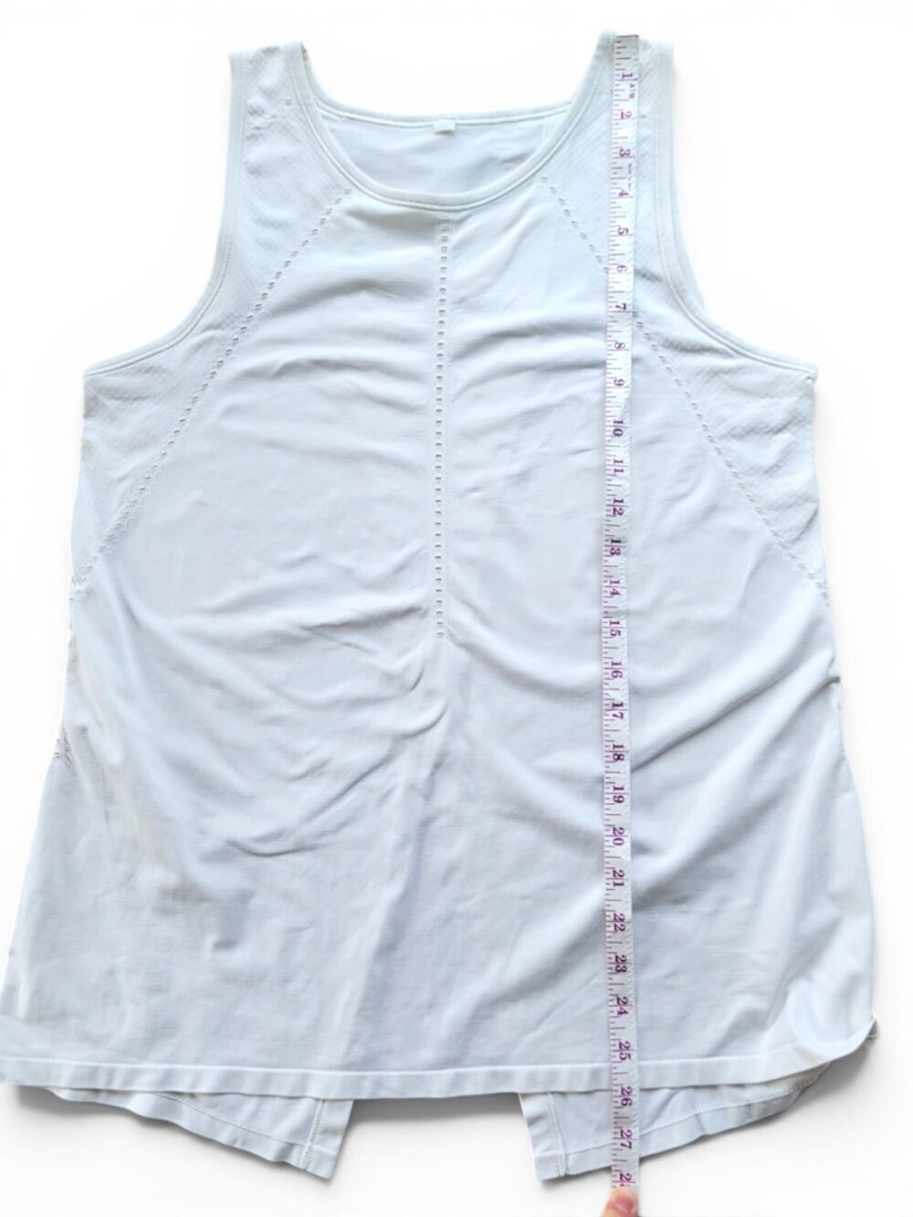 Athleta Foothill Seamless Nylon Stretch Split Back Tank Top in Bright White - Picture 9 of 11